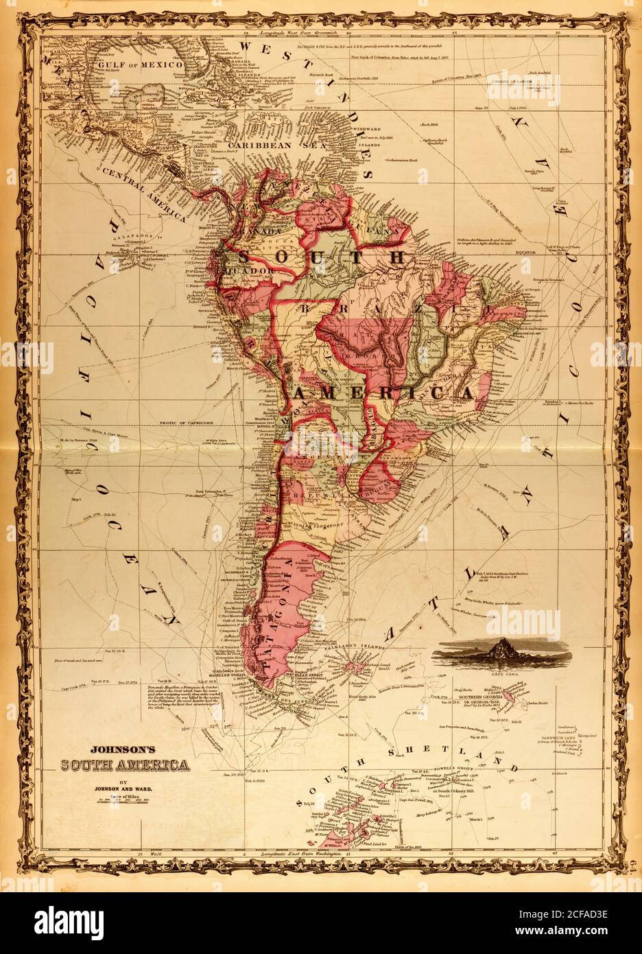 Sud America 1862 Foto Stock