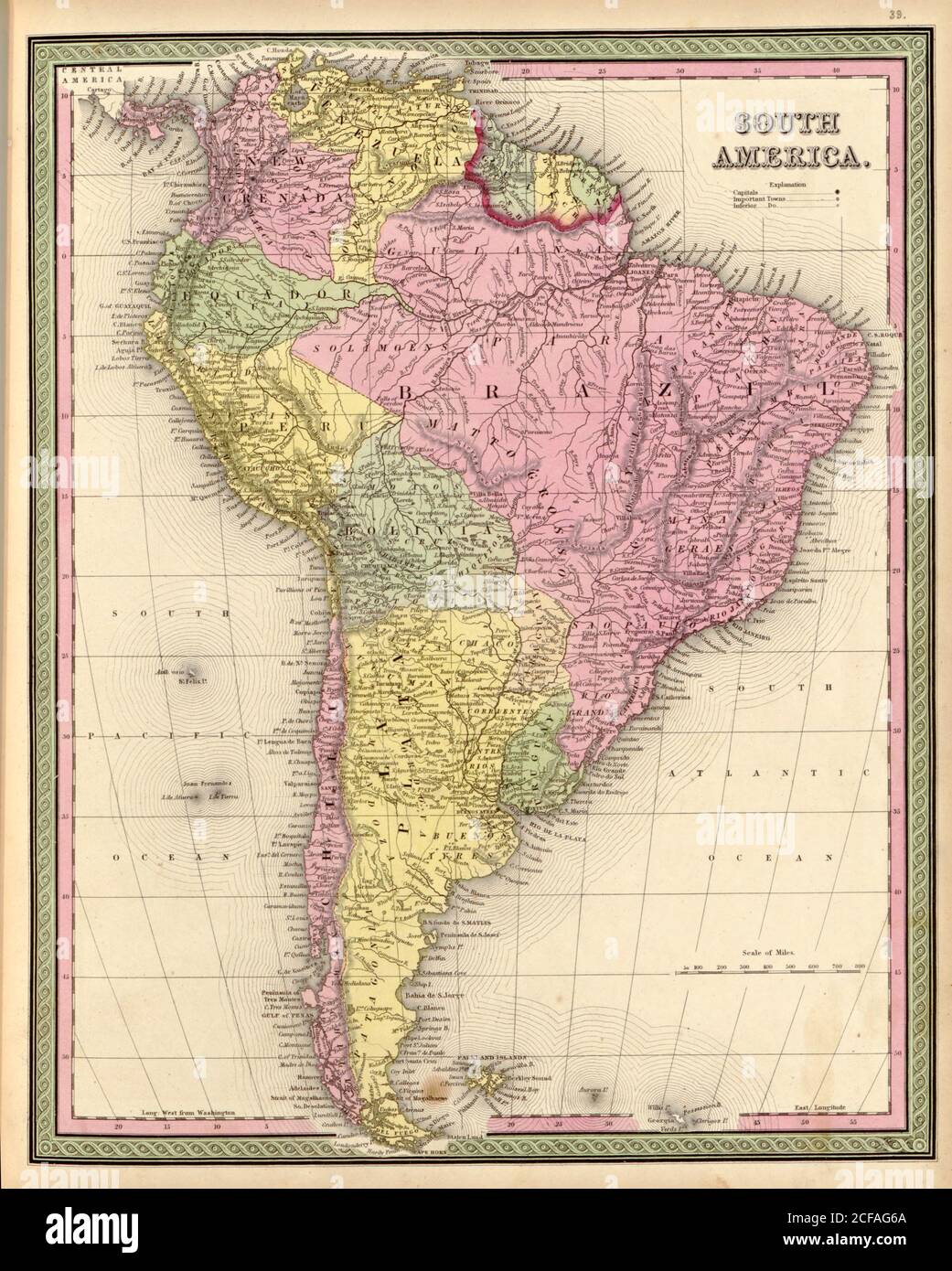 Sud America - 1849 Foto Stock