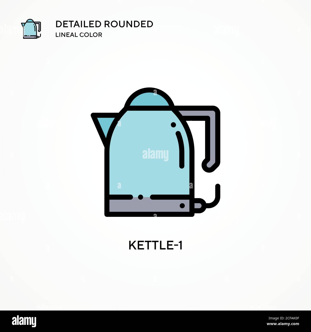 Icona vettore Kettle-1. Concetti moderni di illustrazione vettoriale. Facile da modificare e personalizzare. Illustrazione Vettoriale