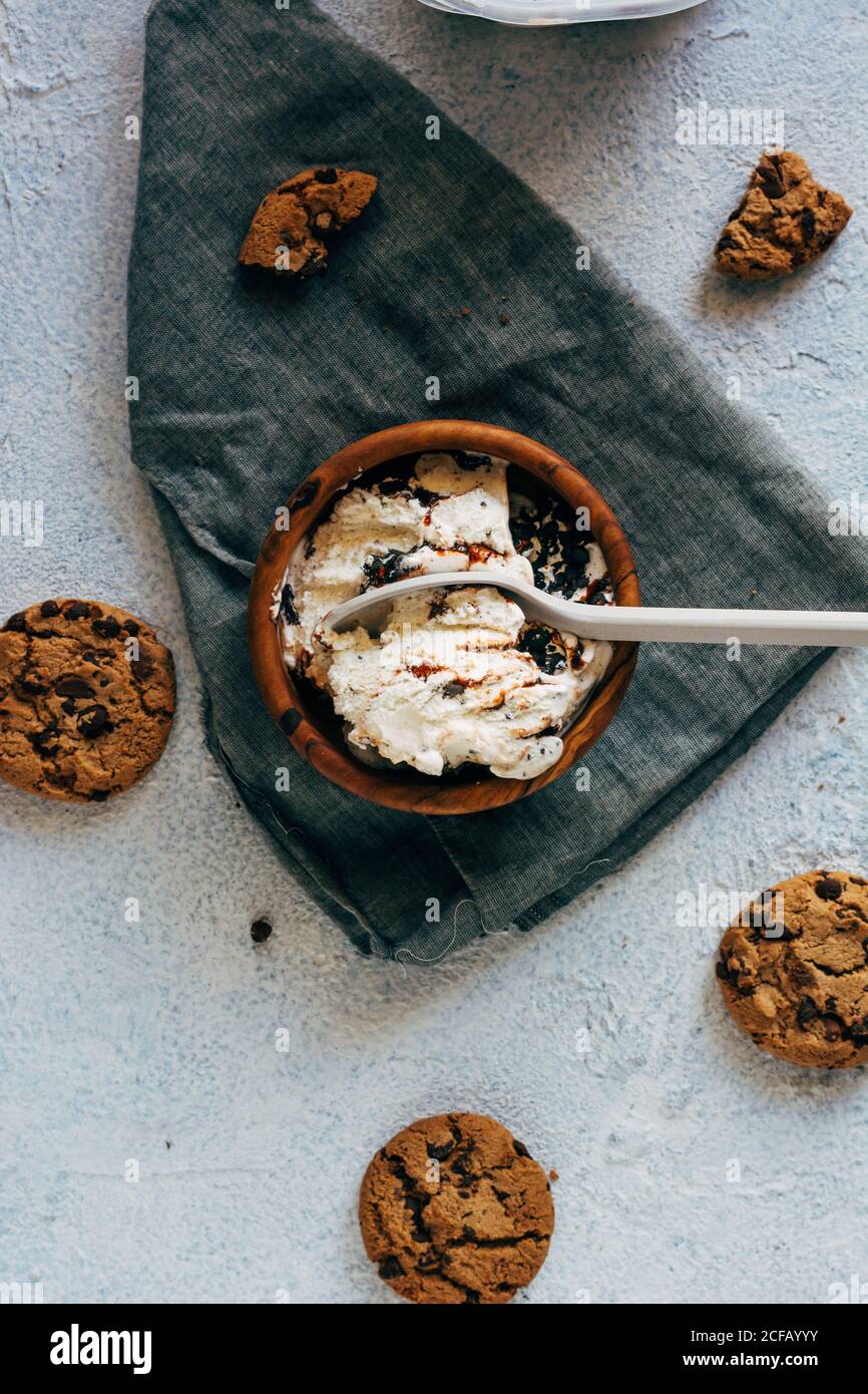 Gelato con biscotti di farinata d'avena Foto Stock