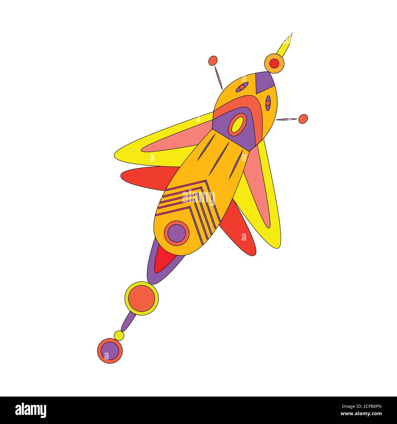 fantastica farfalla multicolore luminosa bellissima Illustrazione Vettoriale