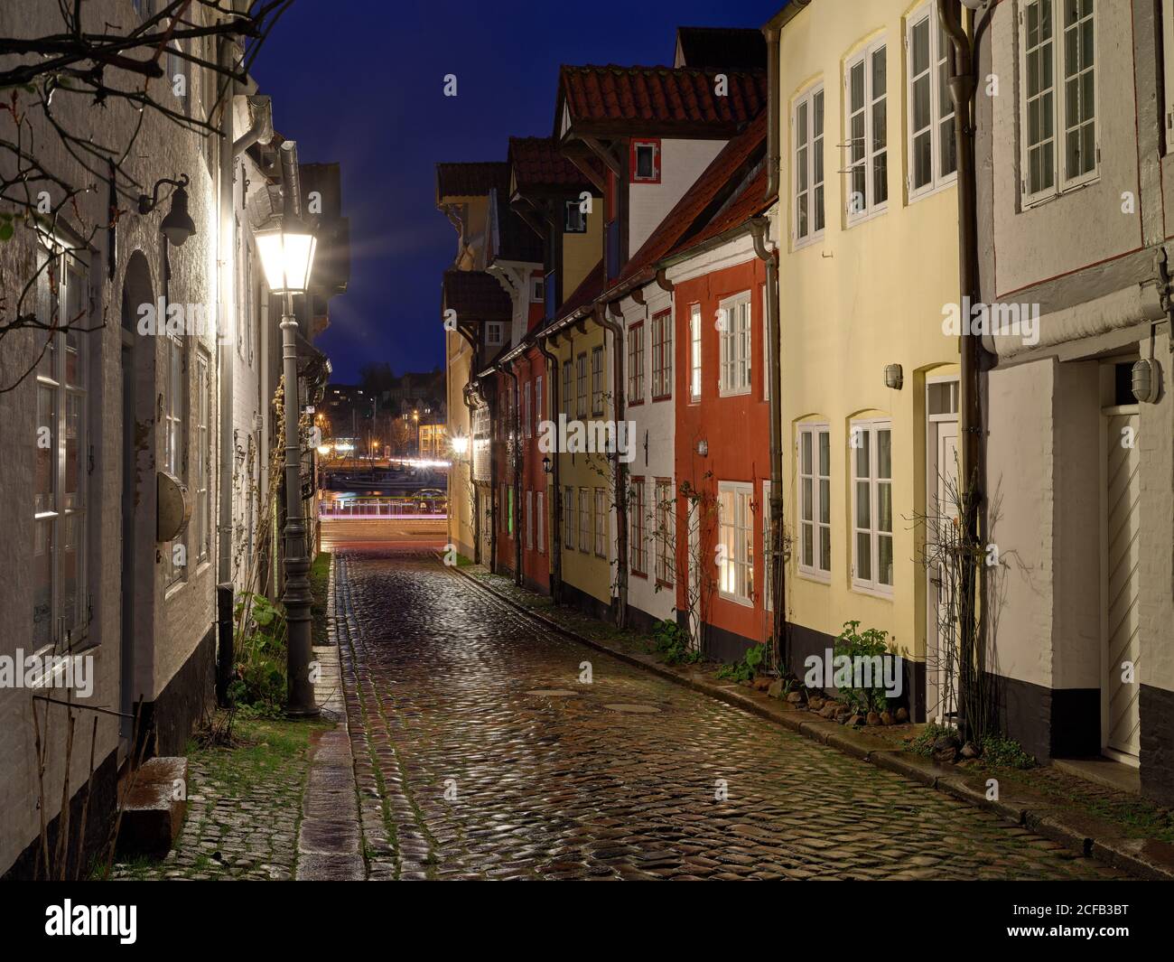 Oluf-Samson-Gang, Flensburg (Flensborg, Flansborj, Flensborag, Flensborre), Schleswig-Holstein, Germania, fiordo di Flensburg, Mar Baltico, penisola Foto Stock