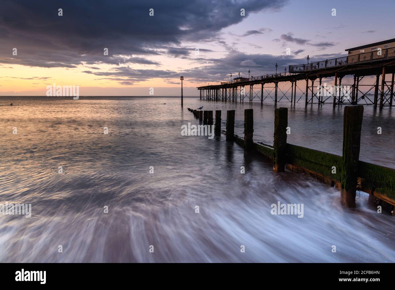 Molo di Teignmouth all'alba Foto Stock