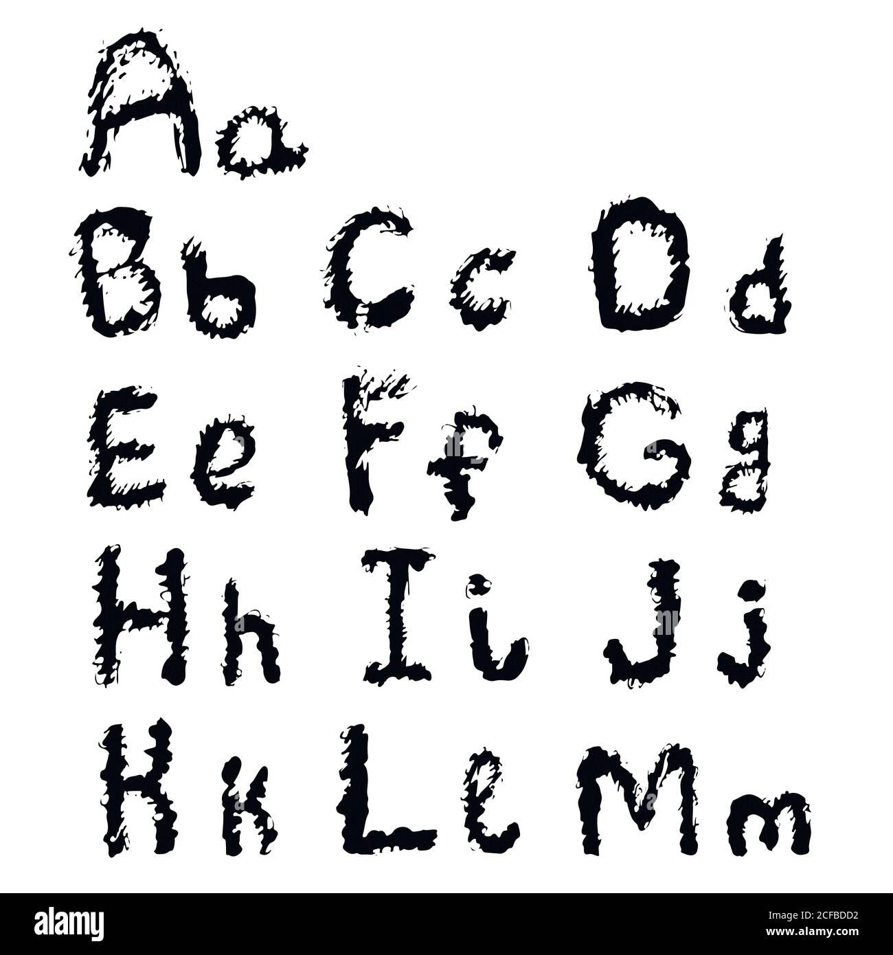 Disegno a mano decorativo bianco nero linea di raccolta caratteri al Illustrazione Vettoriale