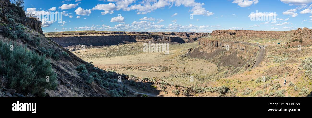 Frenchmans Coulee e la Old Vantage Highway, Eastern, Washington, Stati Uniti. Foto Stock