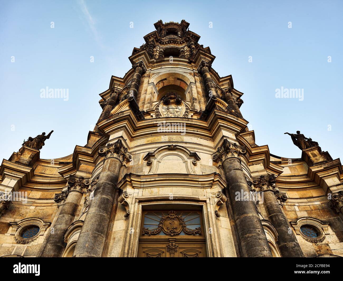 Chiesa cattolica della Corte, Hofkirche, Schloßplatz, Schloßstraße, Dresda (Drježdźany, Drežďany), capitale di Stato Dresda, Stato libero di Sassonia, Germania, Foto Stock