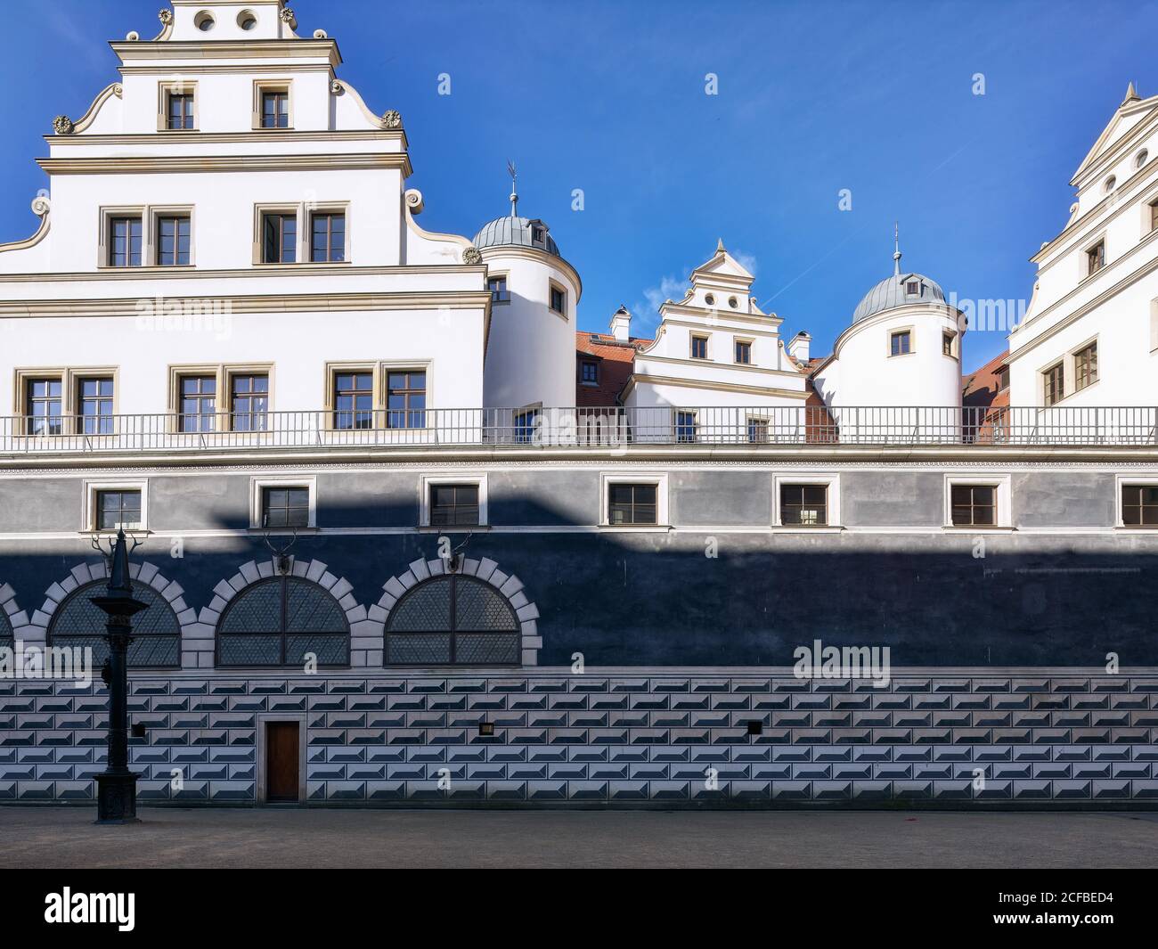 Dresdner Stallhof, Stallhof, Augustusstraße, Dresda (Drježdźany, Drežďany), capitale di Stato Dresda, Stato libero di Sassonia, Germania, Valle dell'Elba, Foto Stock