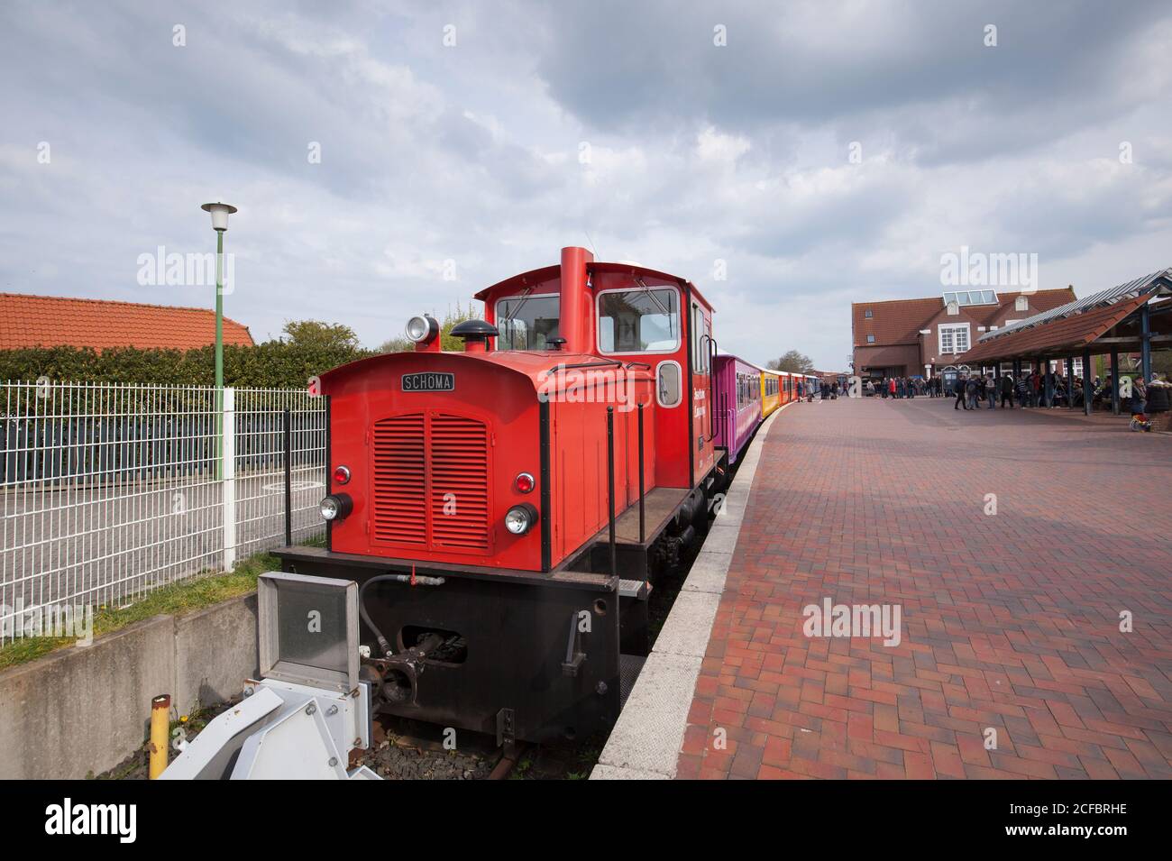 Ferrovia colorata dell'isola, Langeoog, Isole Frisone Orientali Foto Stock