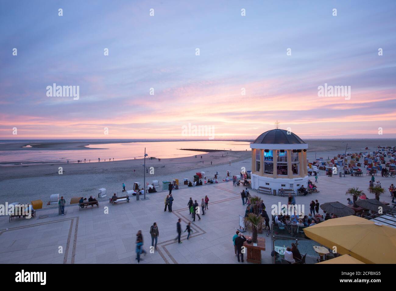 Chiosco, Promenade, Borkum, Isole Frisone Orientali Foto Stock