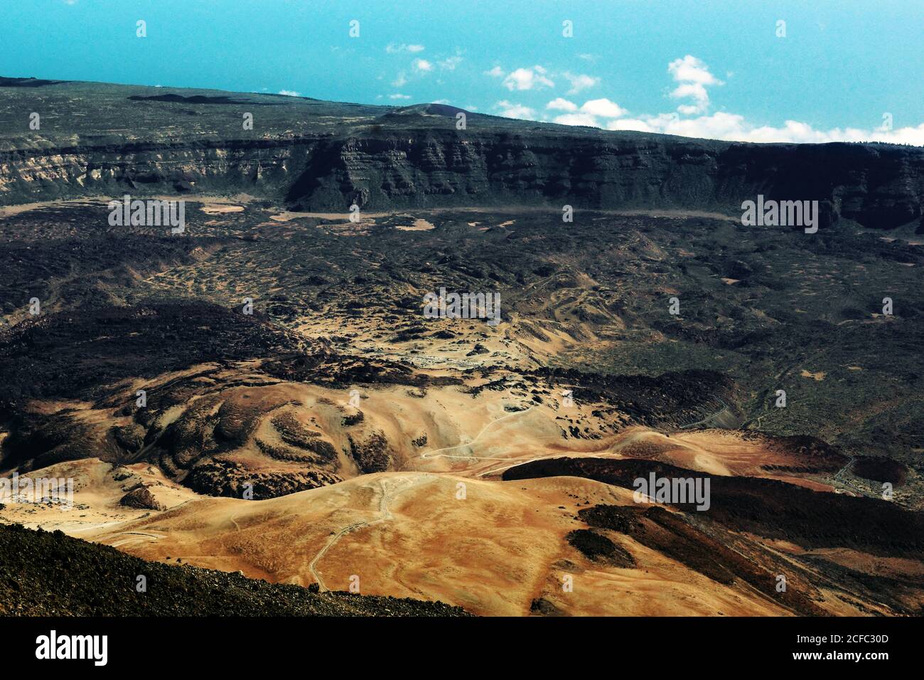Paesaggio vulcanico in un'area deserta selvaggia Foto Stock