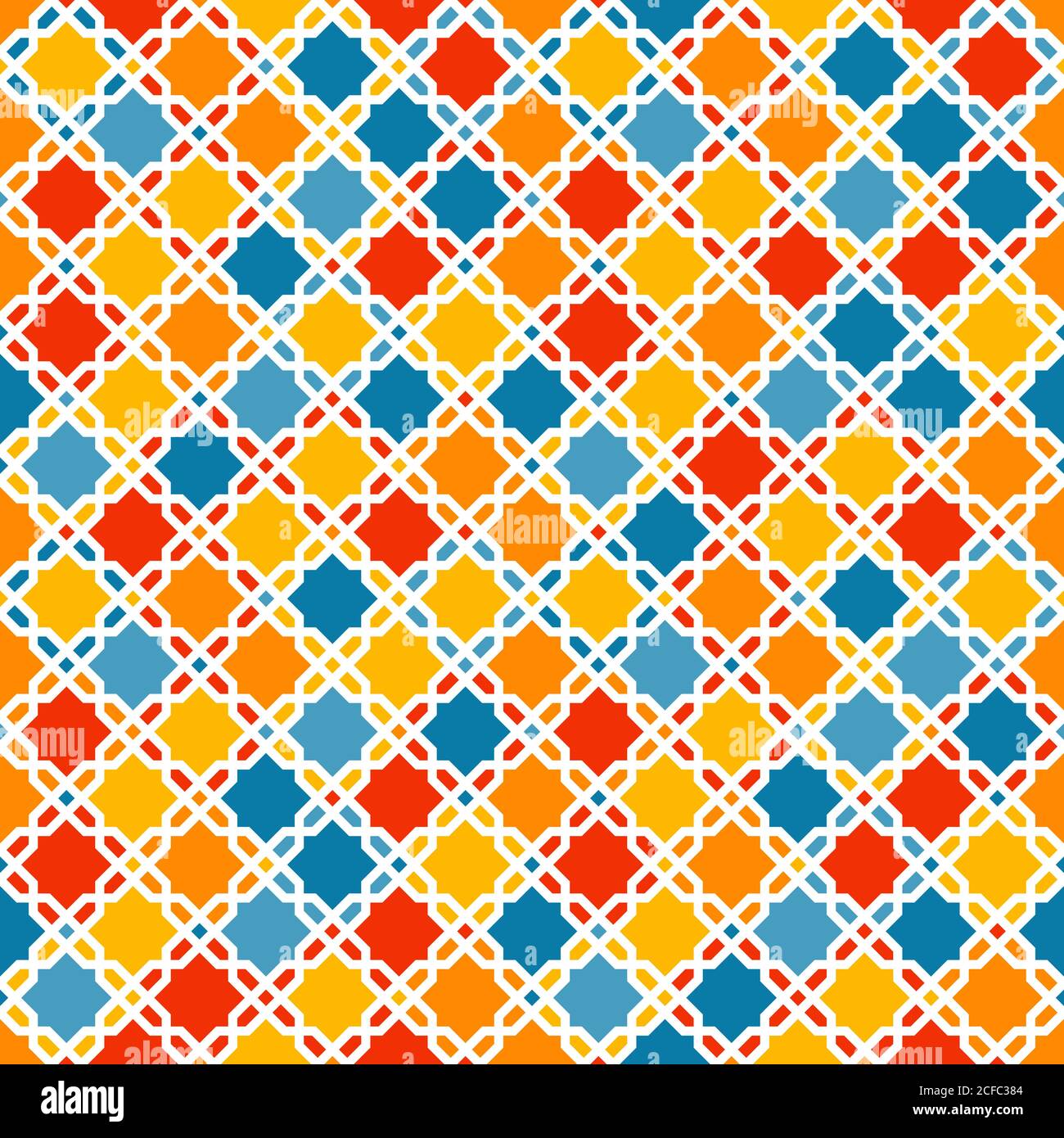 Schema geometrico triangoli astratti. Campioni colorati casuali. Sfondo vettoriale senza giunture. Solo cinque colori - facile da colorare. Illustrazione Vettoriale