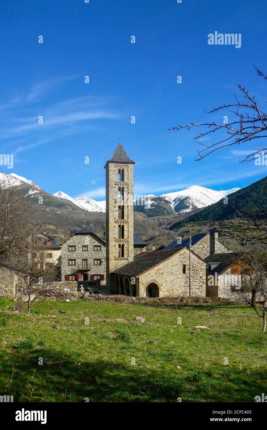 Spagna Catalogna Pirinei Pirineos Vall de Boí Spagna Valle de Bohí Santa Eulàlia d'Erill Boí-Taüll Foto Stock