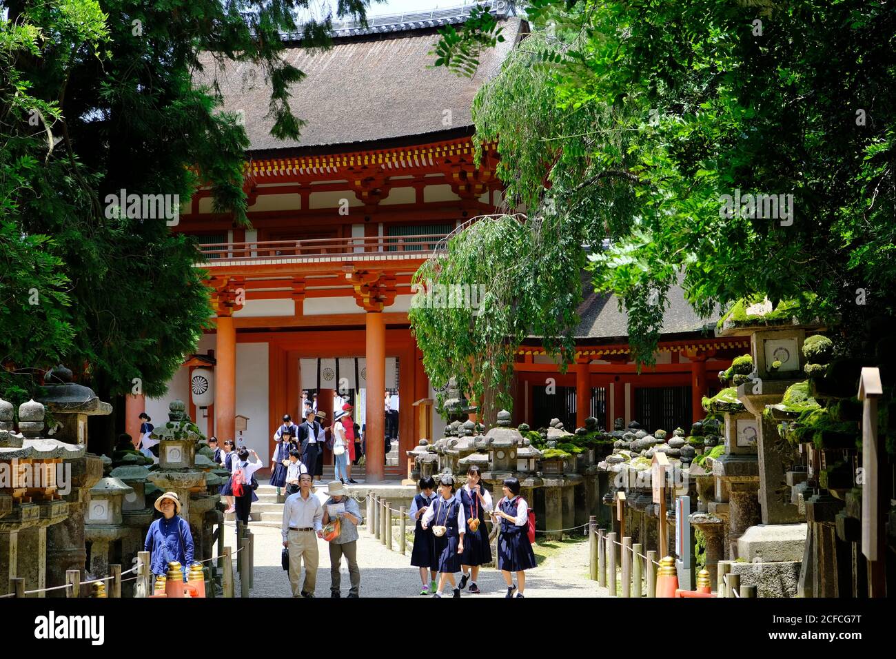 Nara Japan - Parco Nara parco paesaggistico con antichi templi Foto Stock