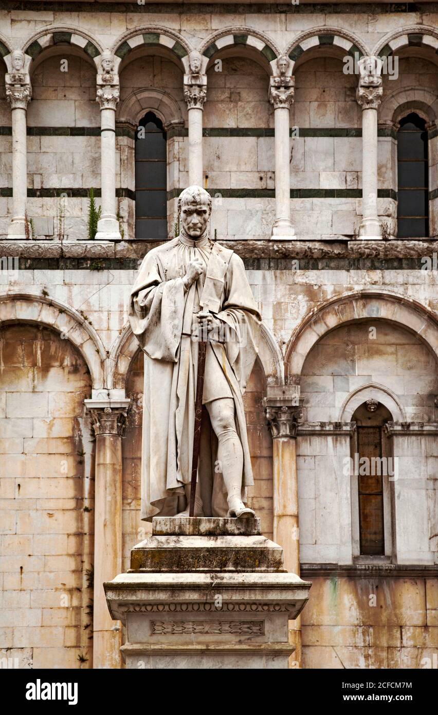 San Michele in Foro, Francesco Burlamacchi, Lucca, Toscana, Italia Foto Stock