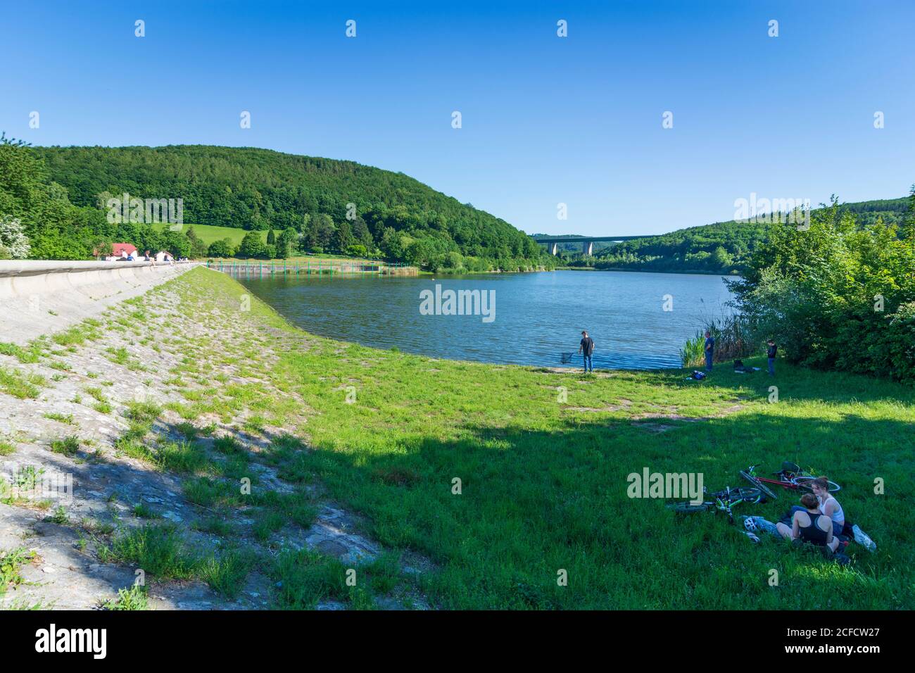Tullnerbach, lago artificiale Wienerwaldsee a Wienerwald, Vienna Woods, Niederösterreich / bassa Austria, Austria Foto Stock