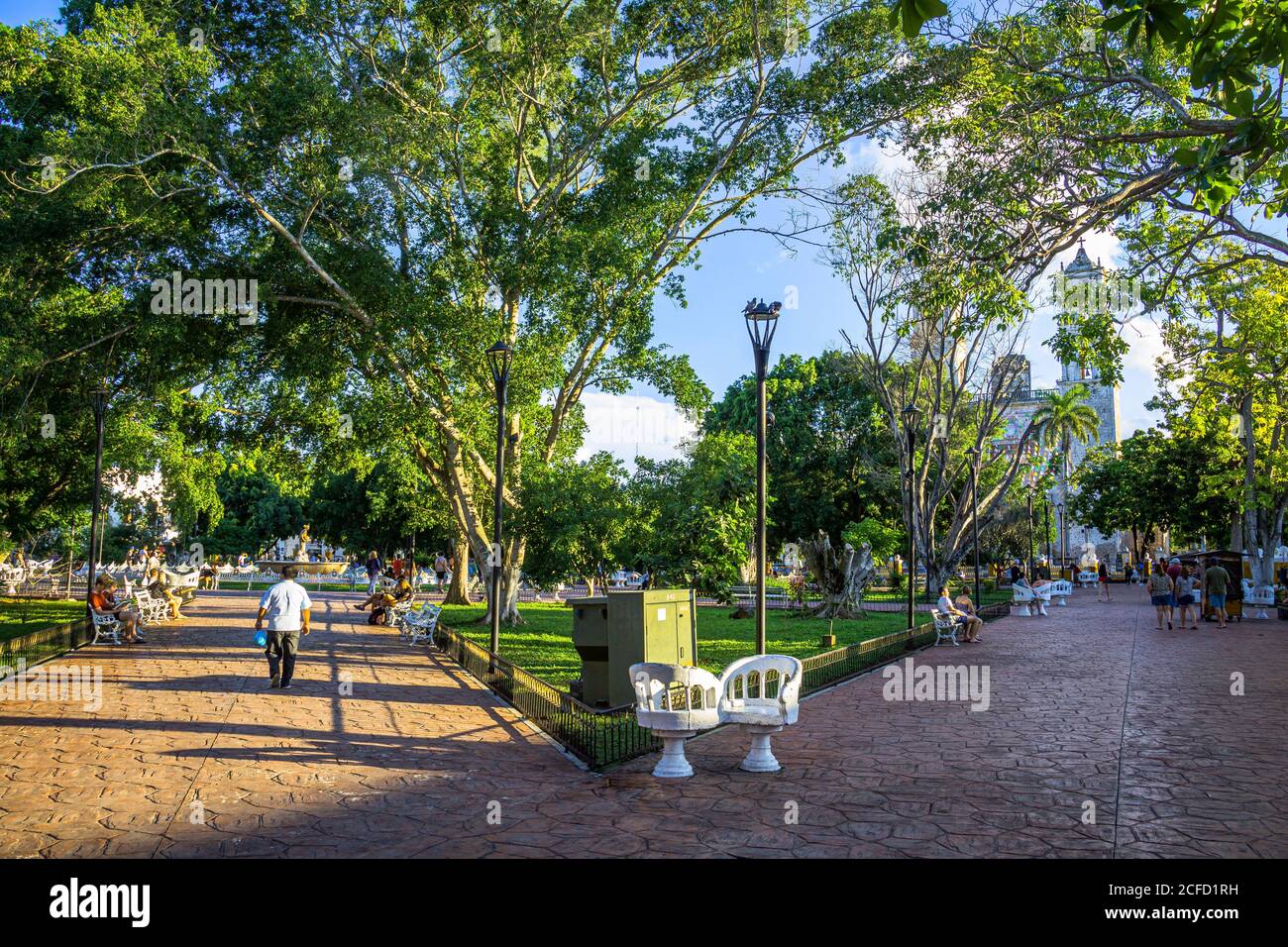 Parque Principal - parco cittadino a Valladolid, Penisola dello Yucatan, Messico Foto Stock