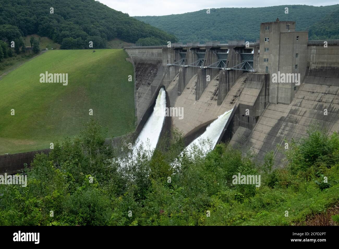 Kinzua Dam Power Station, Warren County, Allegheny National Forest, Pennsylvania, Stati Uniti Foto Stock