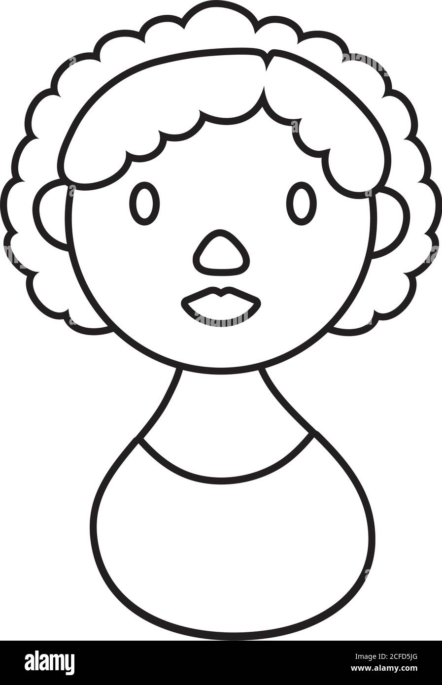 afro donna personaggio nazionale ispanico heritage linea stile vettore icona disegno dell'illustrazione Illustrazione Vettoriale