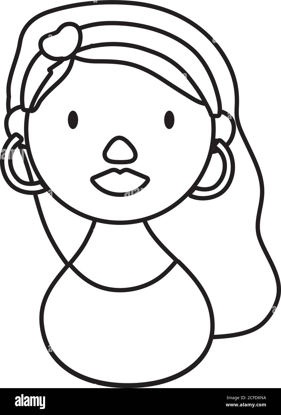 afro donna personaggio nazionale ispanico heritage linea stile vettore icona disegno dell'illustrazione Illustrazione Vettoriale