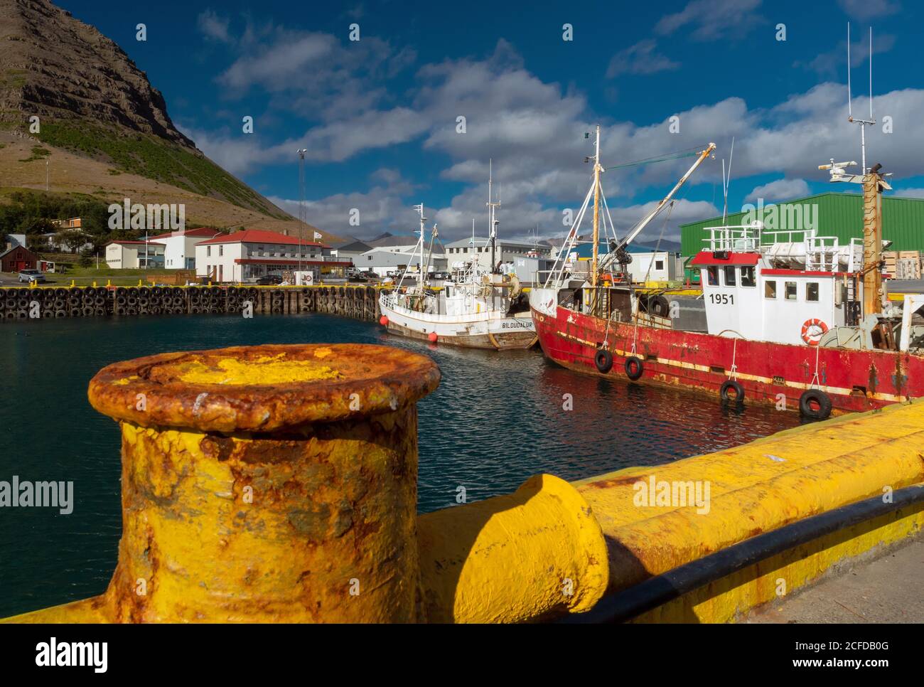 Porto, Bildudalur, fiordi occidentali, Islanda nordoccidentale, Islanda Foto Stock