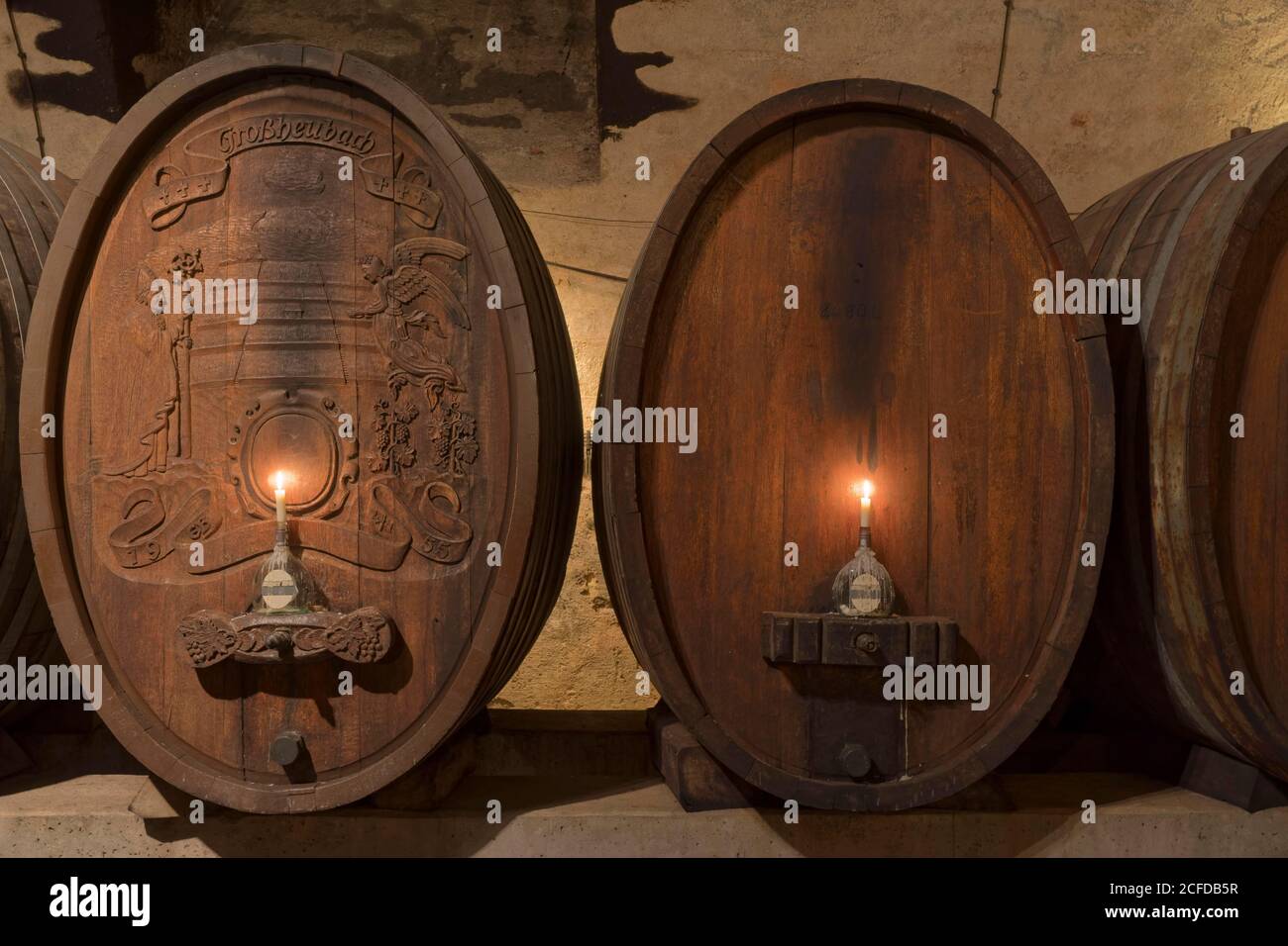 Cantina storica, residenza, interno, Wuerzburg, Germania Foto Stock