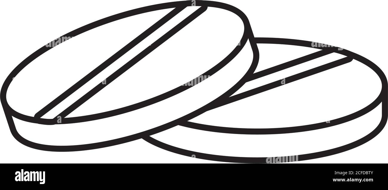 pillole di medicina farmaci stile di linea icona vettore illustrazione disegno Illustrazione Vettoriale