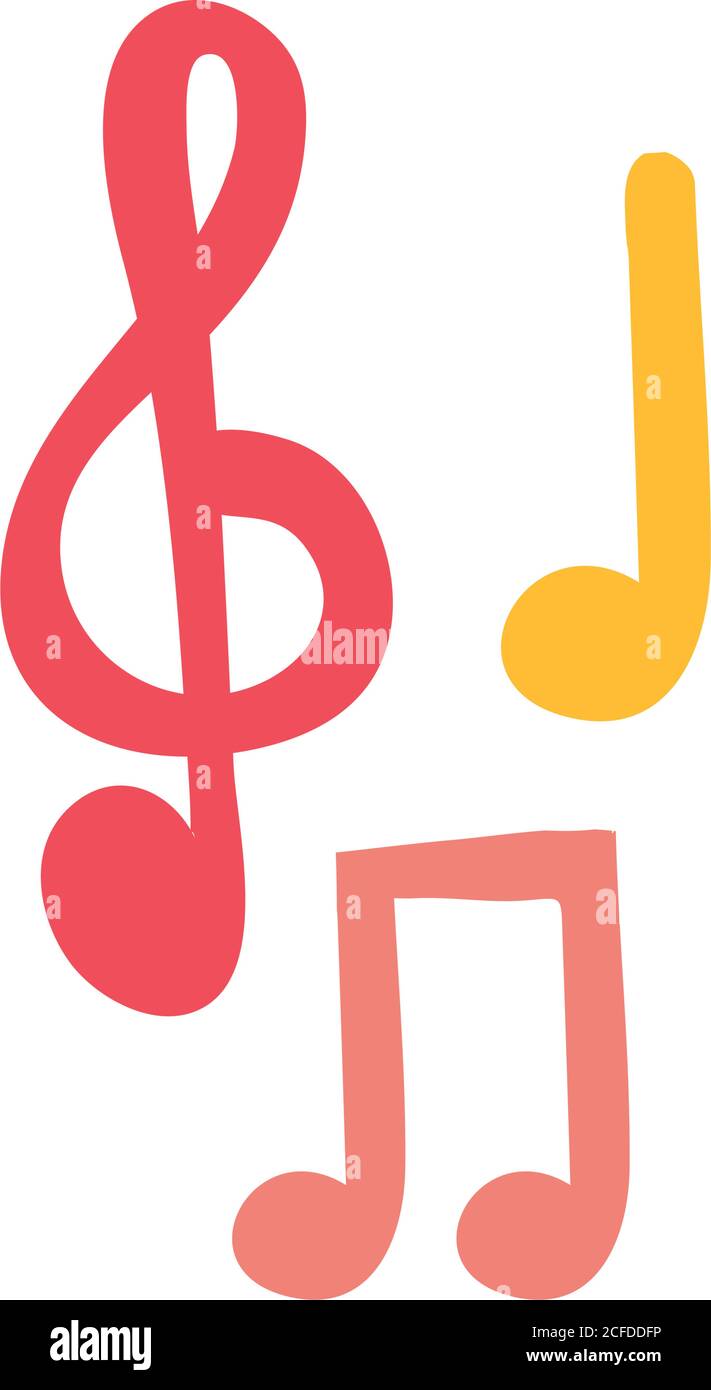 note musicali disegno grafico vettoriale con icona piatta Illustrazione Vettoriale