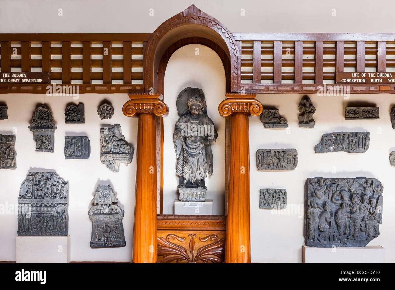 Galleria di Gandhara, antiche collezioni buddiste, Museo Nazionale del Pakistan, Karachi, Sindh, Pakistan, Asia meridionale, Asia Foto Stock