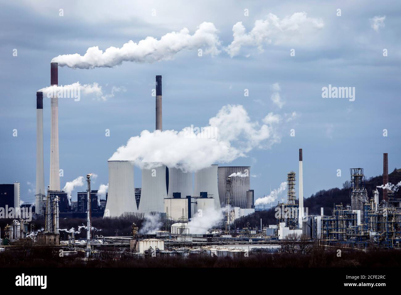 Centrale a carbone duro Uniper Scholven, Gelsenkirchen, zona Ruhr, Nord Reno-Westfalia, Germania Foto Stock