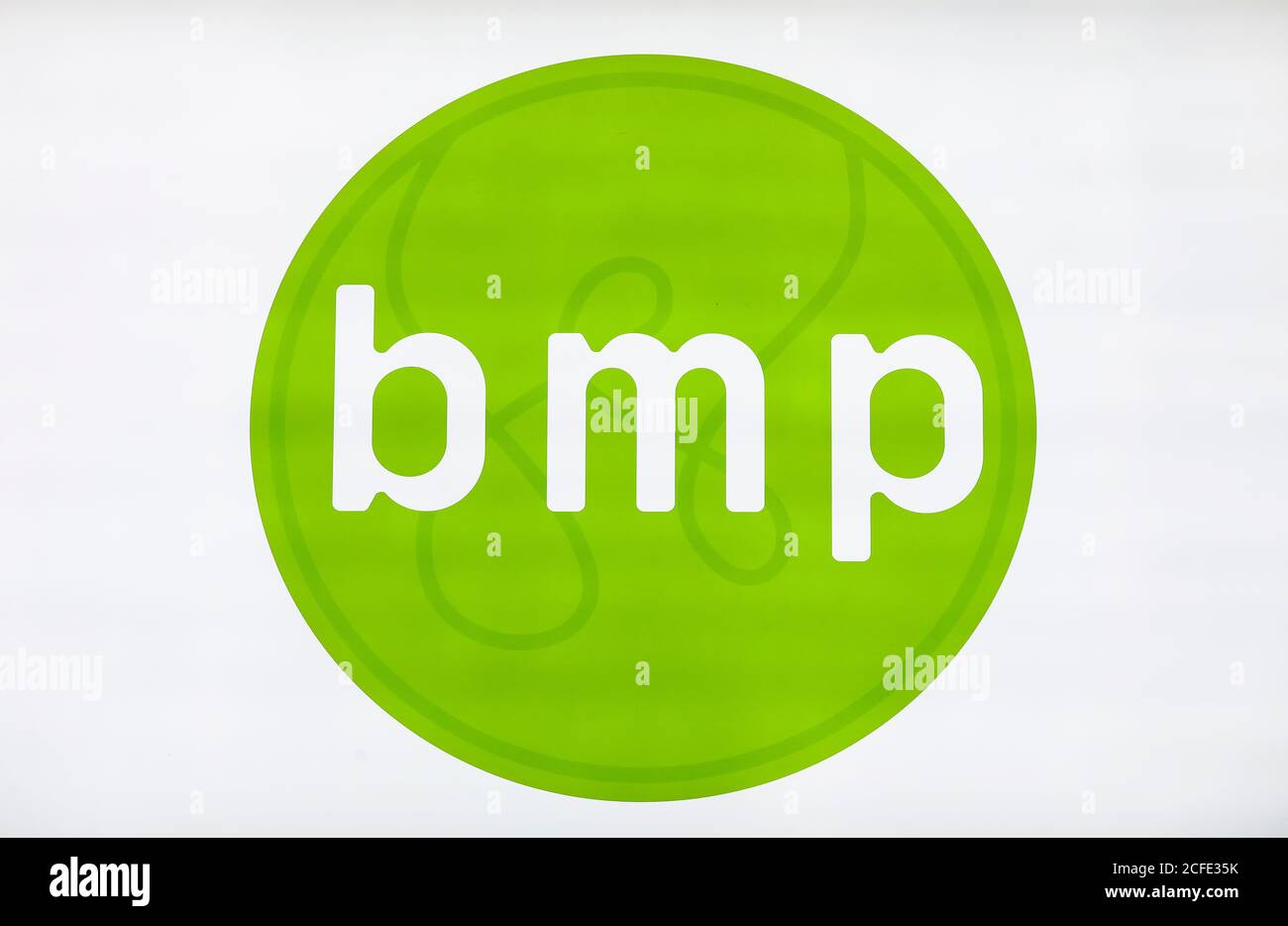 bmp greengas, logo sullo stand della fiera e-World Energy Water, Essen, Nord Reno-Westfalia, Germania Foto Stock