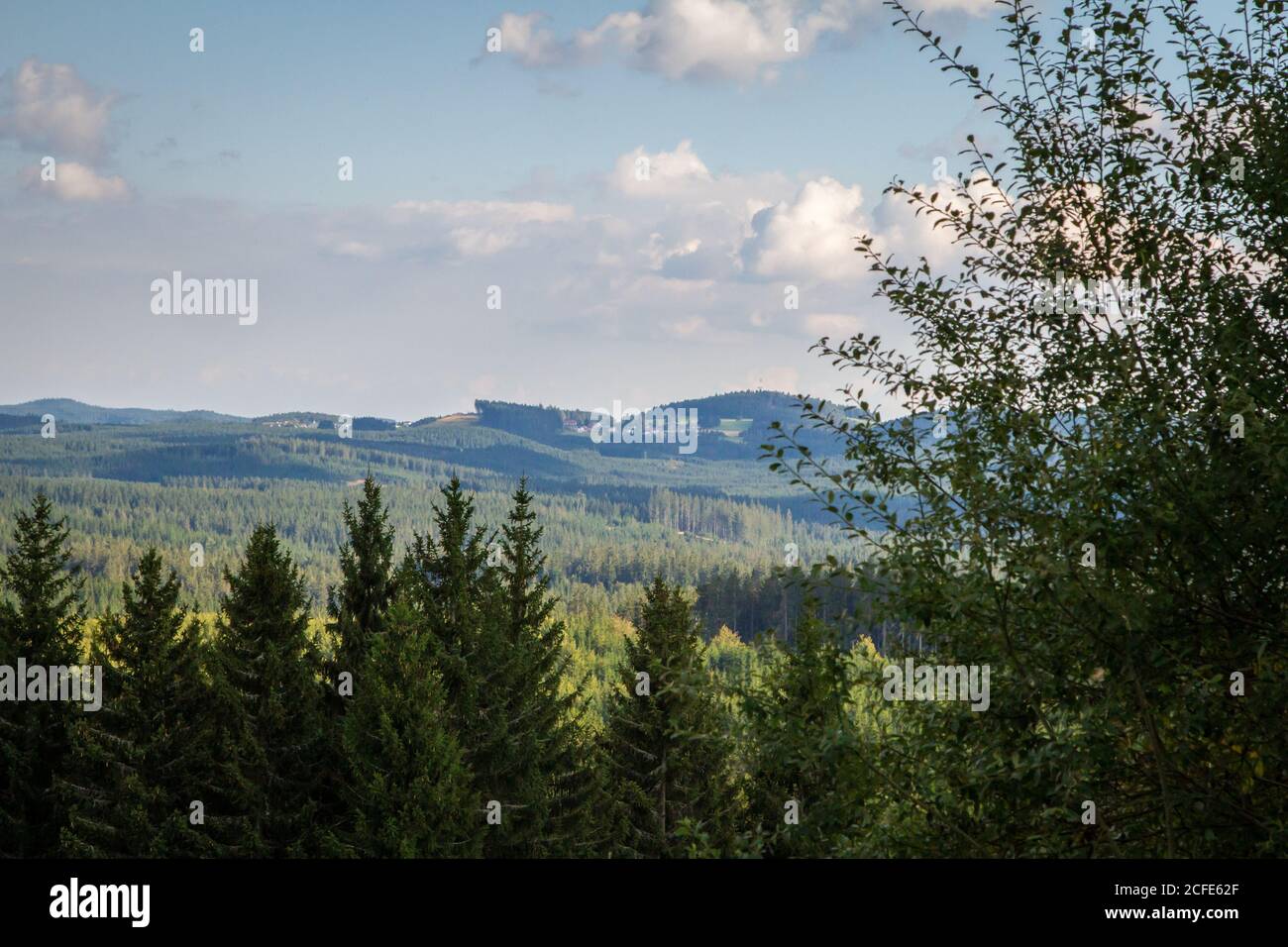 Paesaggio, foresta e montagne - escursioni intorno a Karlstift, Waldviertel, Austria Foto Stock
