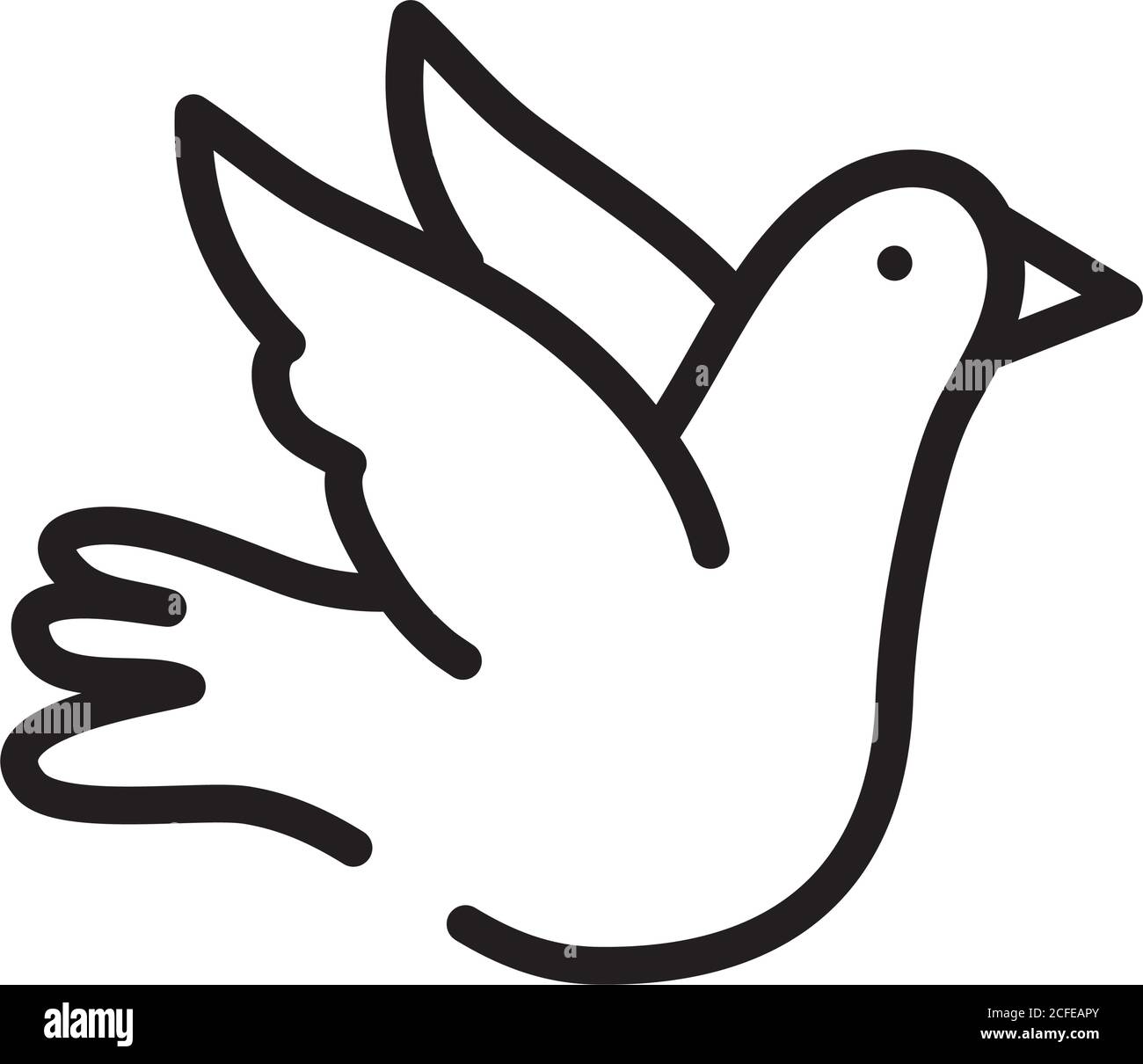 peace colomba flying line stile icona vettore illustrazione disegno Illustrazione Vettoriale