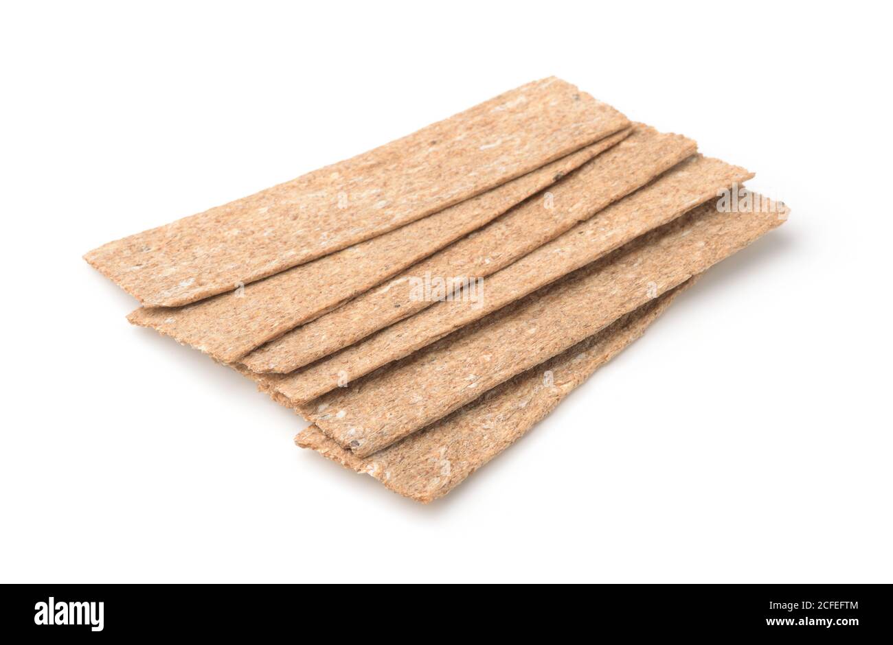 Gruppo di crusche di grano isolato su bianco Foto Stock