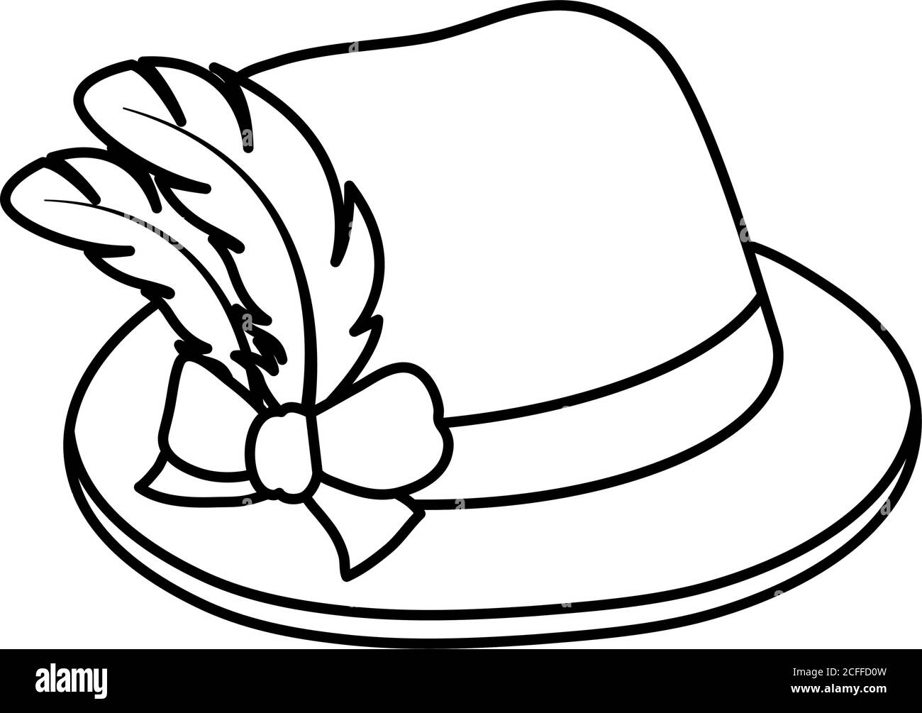 cappello tirolese linea di cultura tedesca stile icona disegno vettoriale illustrazione Immagine e Vettoriale - Alamy