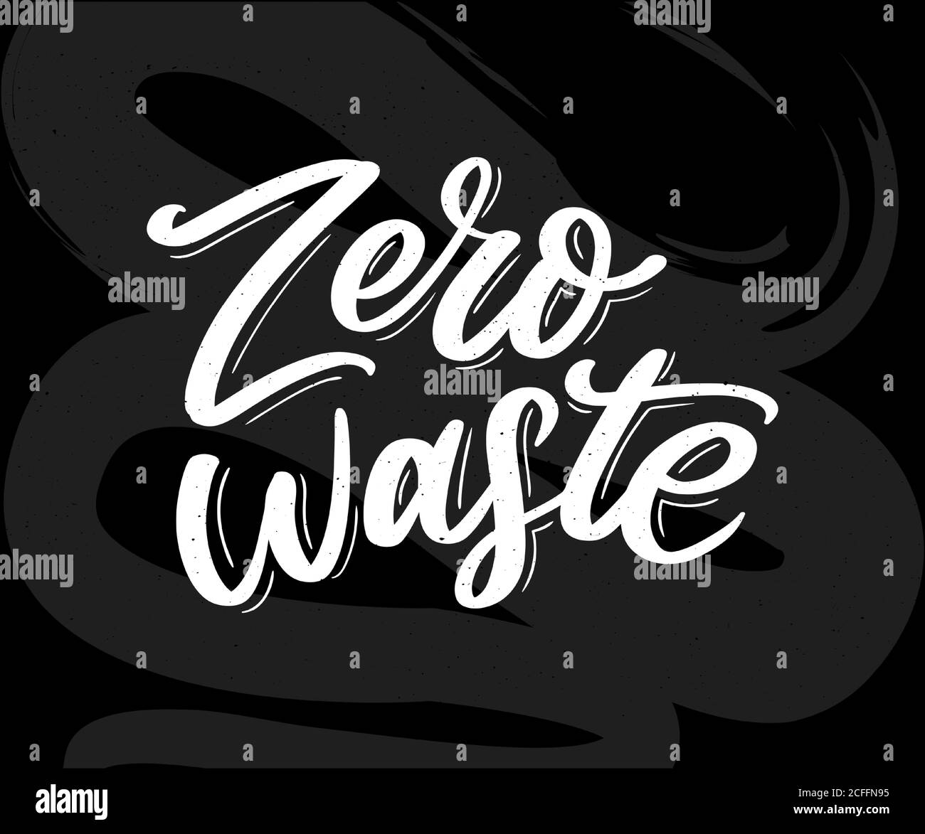 Zero Waste Concezione Green Eco Ecologia scritta vettore di testo Illustrazione Vettoriale