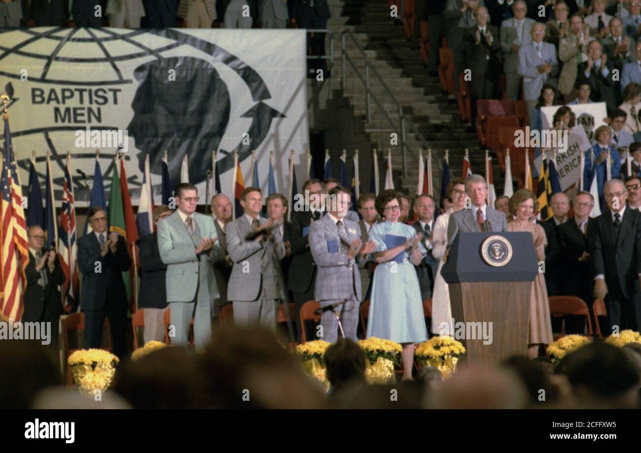 Jimmy carter e Rosalynn carter alla Southern Baptist Convention di Atlanta GA. CA. 16 giugno 1978 Foto Stock