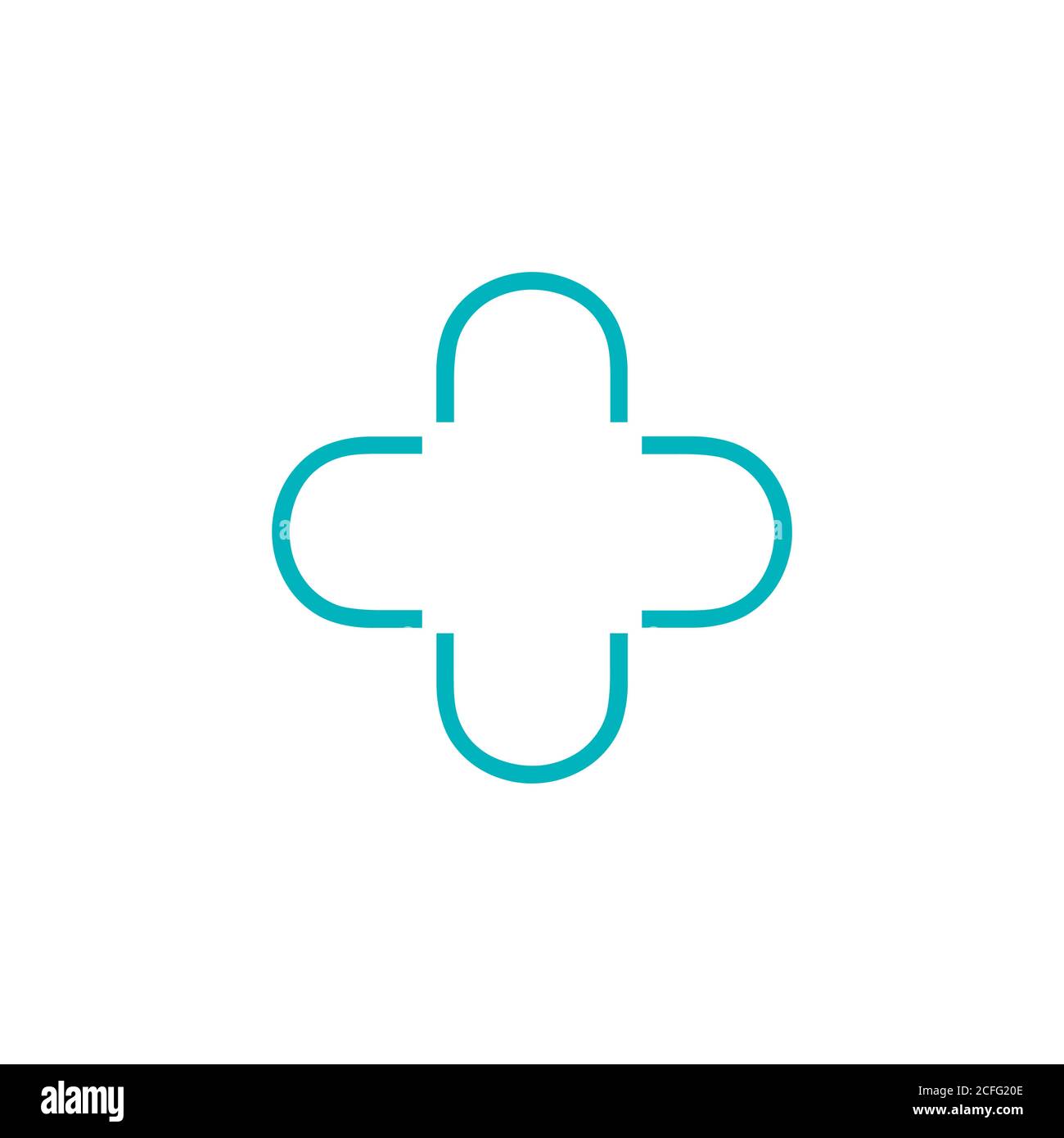 Il disegno del logo del medico e del vettore di illustrazione per la farmacia medica e di sanità e simboli dell'ospedale della clinica. Illustrazione Vettoriale