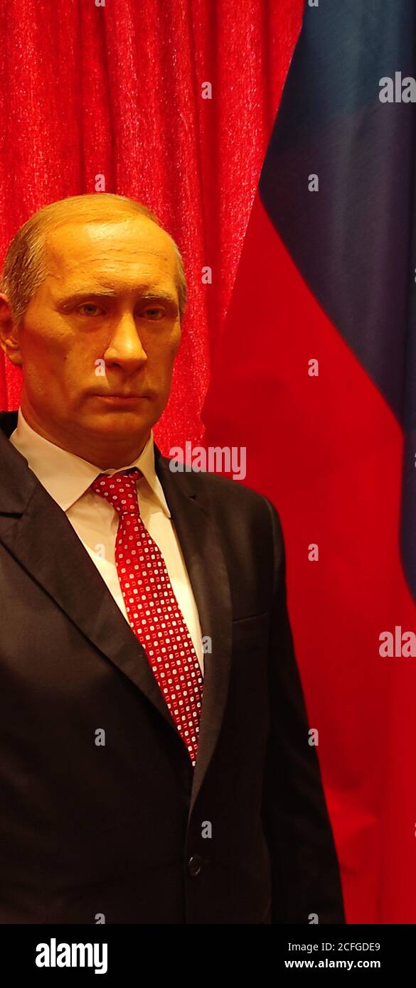 Cera figura del presidente russo Vladimir Putin. Foto Stock