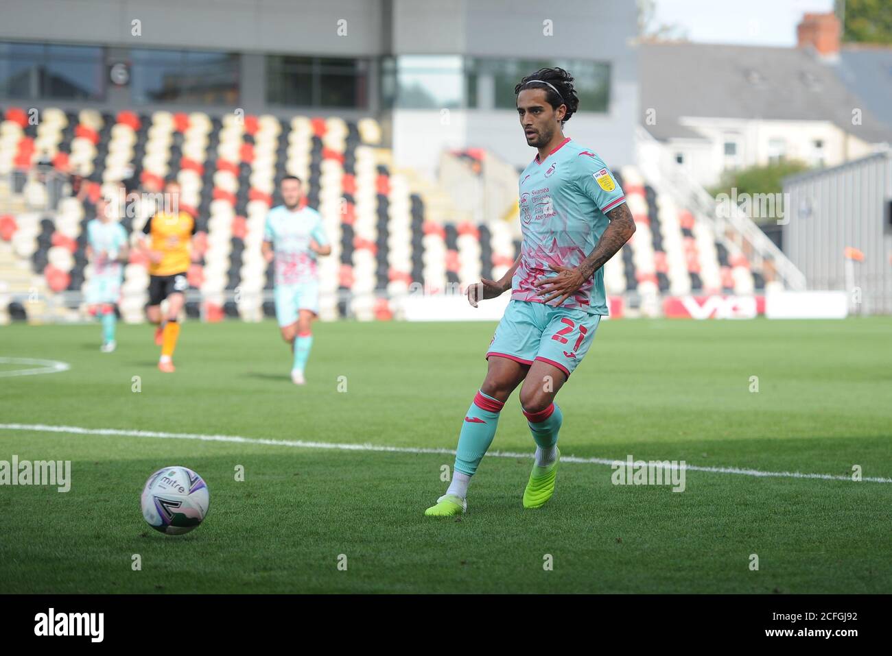 NEWPORT, GALLES. 5 SETTEMBRE 2020 Yan Dhana di Swansea City durante la prima partita di Carabao Cup tra Newport County e Swansea City alla Rodney Parade, Newport. (Credit: Jeff Thomas | MI News) Credit: MI News & Sport /Alamy Live News Foto Stock