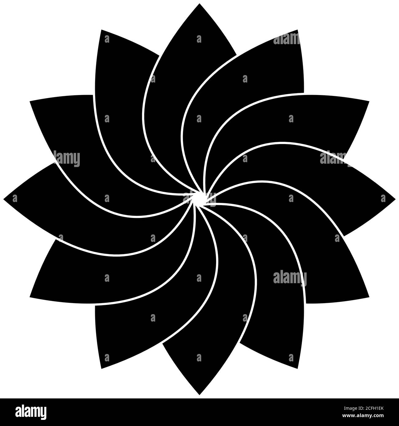 Bambini vento palette. Immagine vettoriale semplice piatta in bianco e nero. Illustrazione Vettoriale
