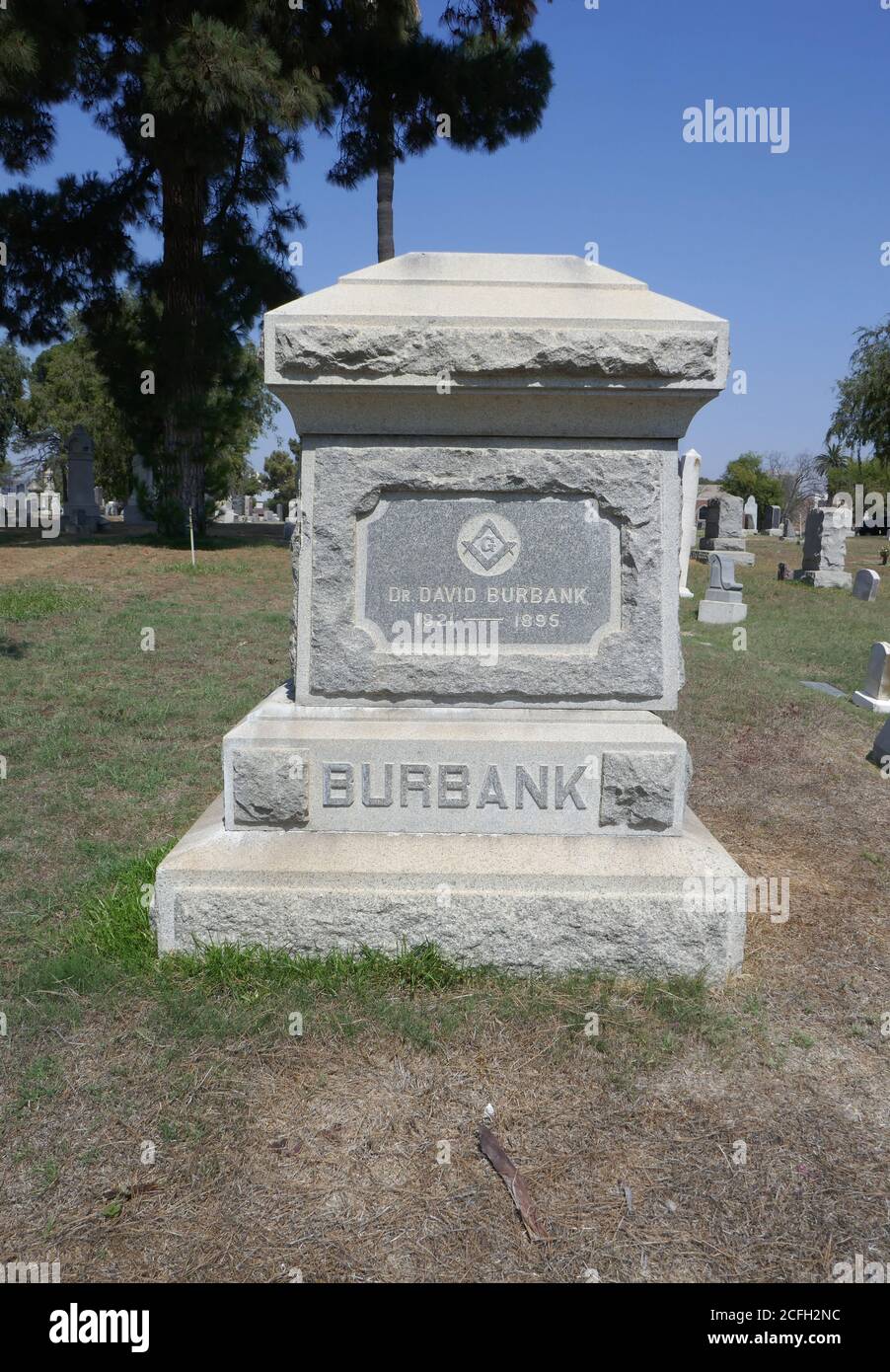 Los Angeles, California, USA 4 settembre 2020 UNA visione generale dell'atmosfera della tomba di David Burbank al cimitero di Angelus-Rosedale il 4 settembre 2020 a Los Angeles, California, USA. Foto di Barry King/Alamy Stock foto Foto Stock