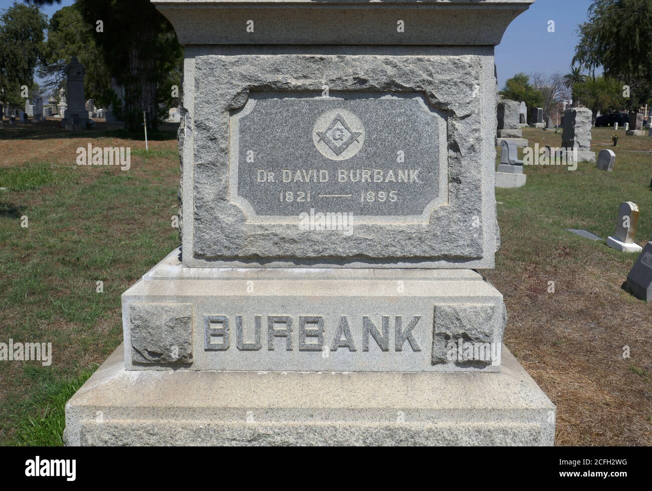 Los Angeles, California, USA 4 settembre 2020 UNA visione generale dell'atmosfera della tomba di David Burbank al cimitero di Angelus-Rosedale il 4 settembre 2020 a Los Angeles, California, USA. Foto di Barry King/Alamy Stock foto Foto Stock