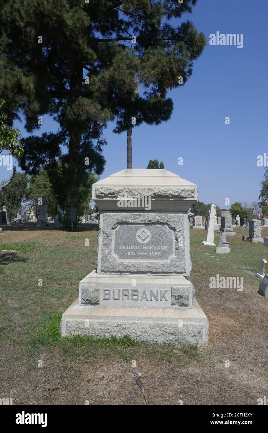 Los Angeles, California, USA 4 settembre 2020 UNA visione generale dell'atmosfera della tomba di David Burbank al cimitero di Angelus-Rosedale il 4 settembre 2020 a Los Angeles, California, USA. Foto di Barry King/Alamy Stock foto Foto Stock