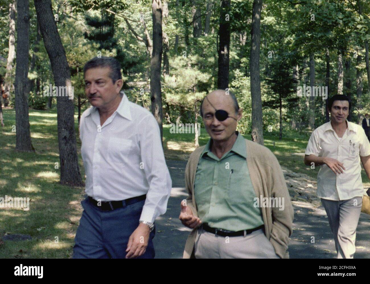 Ezer Weizman e Moshe Dayan al Camp David ca. 09/09/1978 Foto Stock