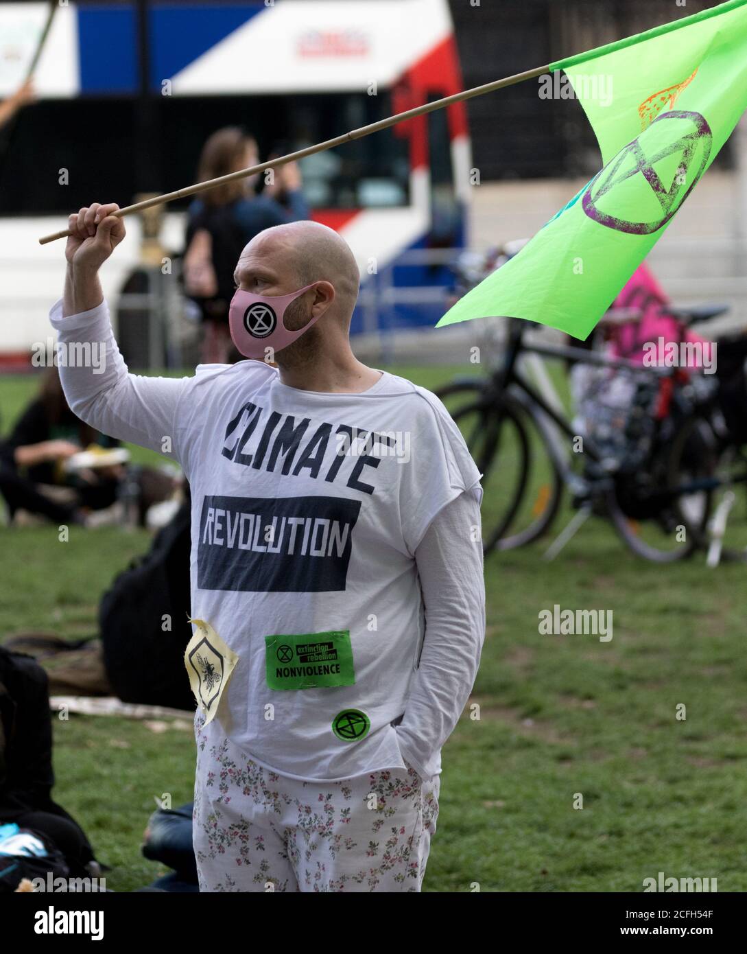 Westminster, Londra, Regno Unito. 5 settembre 2020. Vari gruppi tra cui la protesta della ribellione per l'estinzione nel centro di Londra, Regno Unito Foto Stock