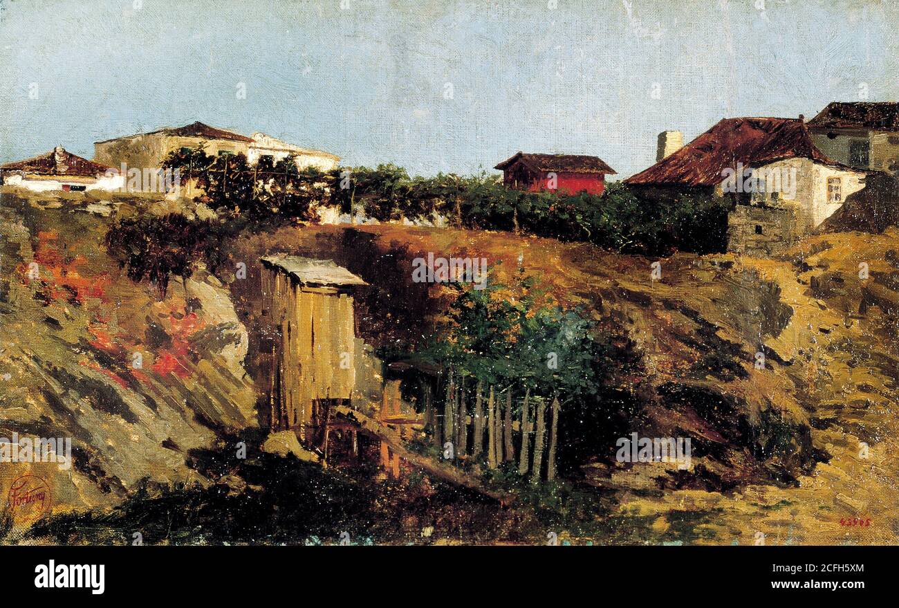 Maria Fortuny, Portici Landscape 1874 olio su tela, Museu Nacional d'Art de Catalunya, Barcellona, Spagna. Foto Stock