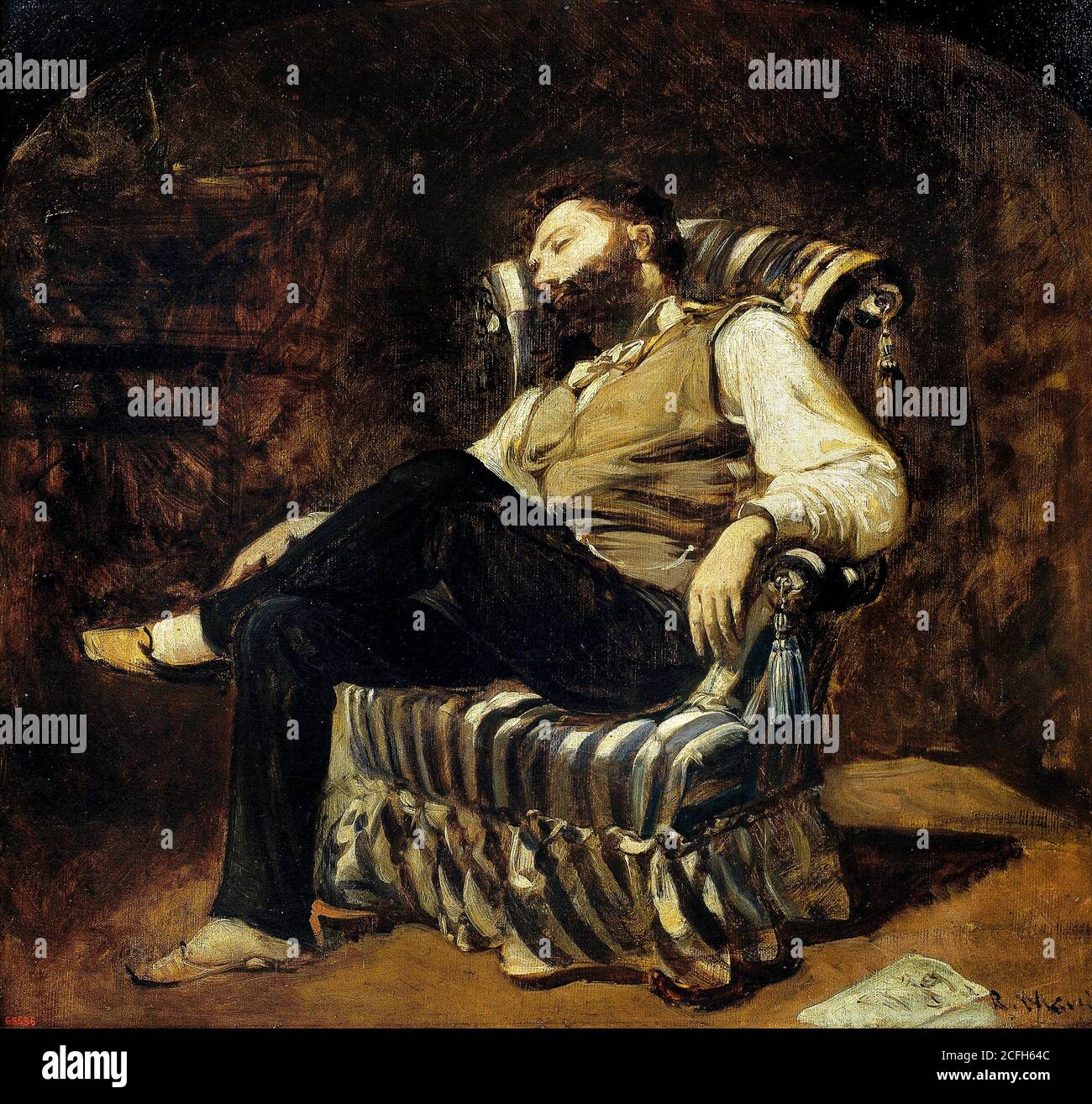 Ramon Marti i Alsina, la Siesta, circa 1884, olio su tela, Museu Nacional d'Art de Catalunya, Barcellona, Spagna. Foto Stock