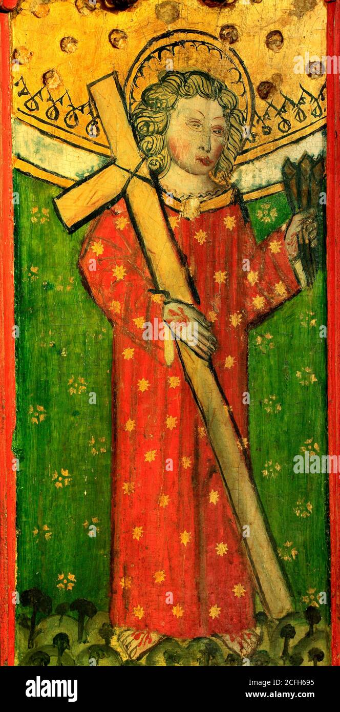 Occhio, Suffolk, Guglielmo di Norwich, schermo, pittura, medievale, arte, Inghilterra, Regno Unito Foto Stock