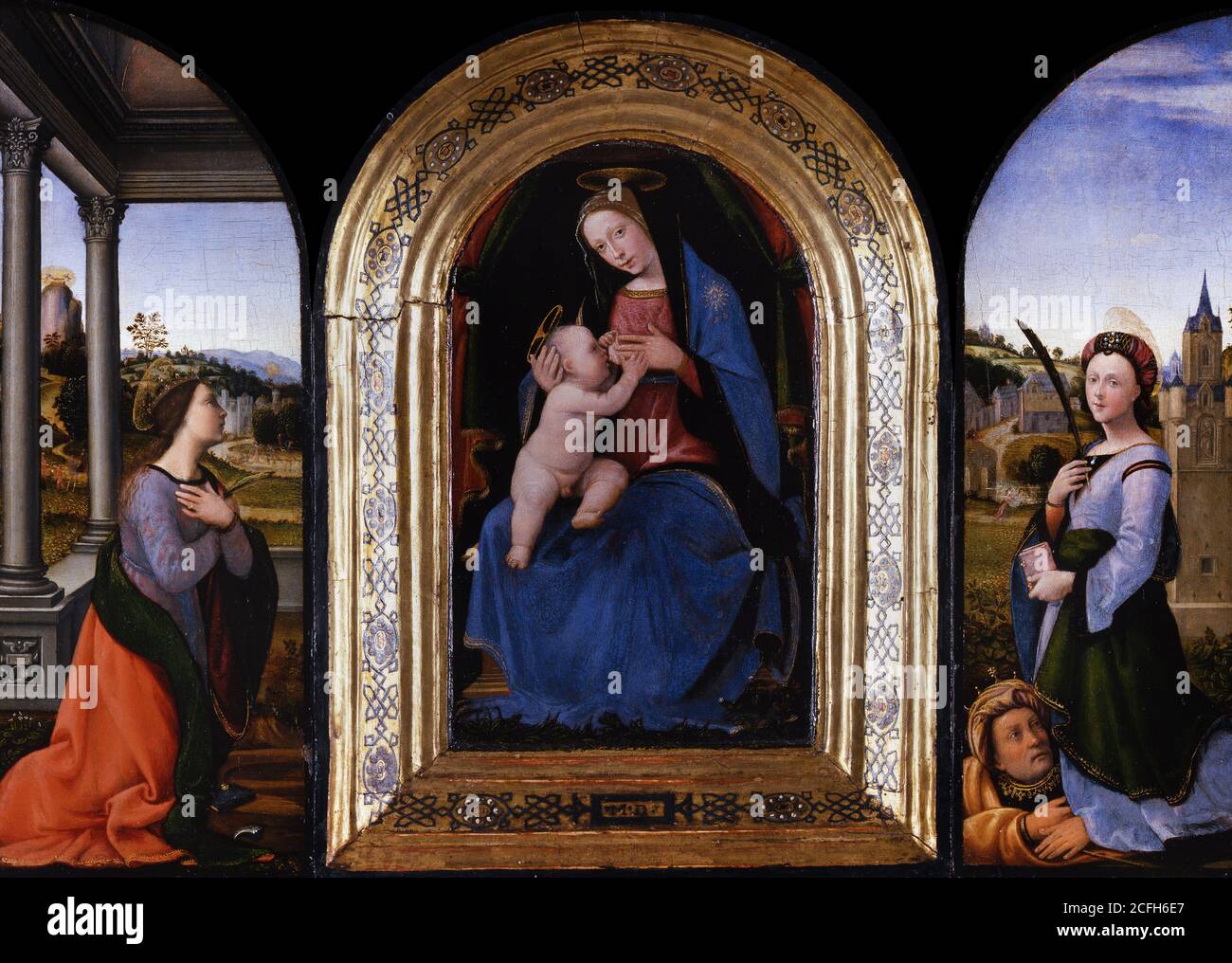 Mariotto Albertinelli, Trittico, 1500 olio su pannello, Museo Poldi Pezzoli, Milano, Italia. Foto Stock