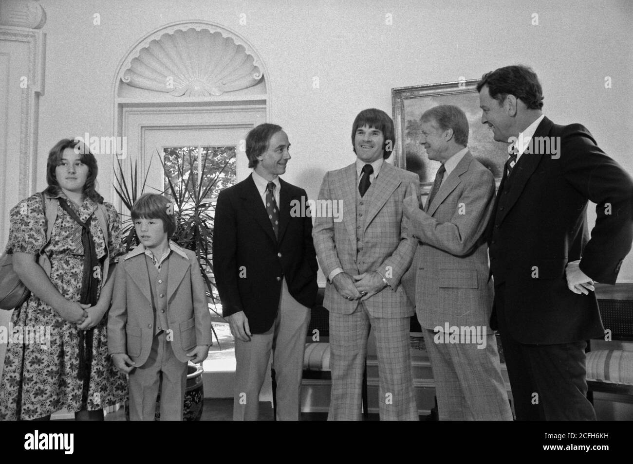 Jimmy carter con Pete Rose e famiglia ca. 25 settembre 1978 Foto Stock